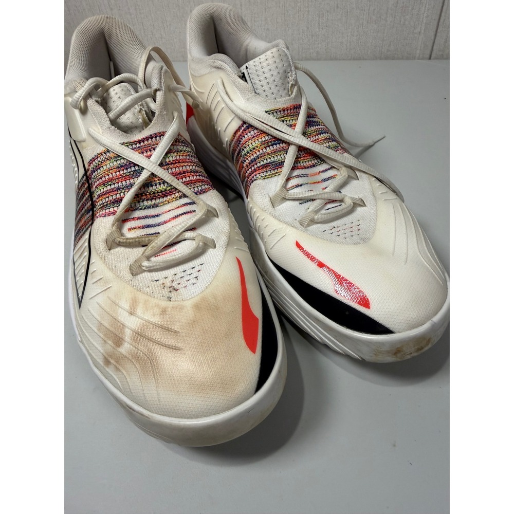 Puma Fusion Nitro Mens Basketball Shoes White Multi Color 195684-01‎ Size 12